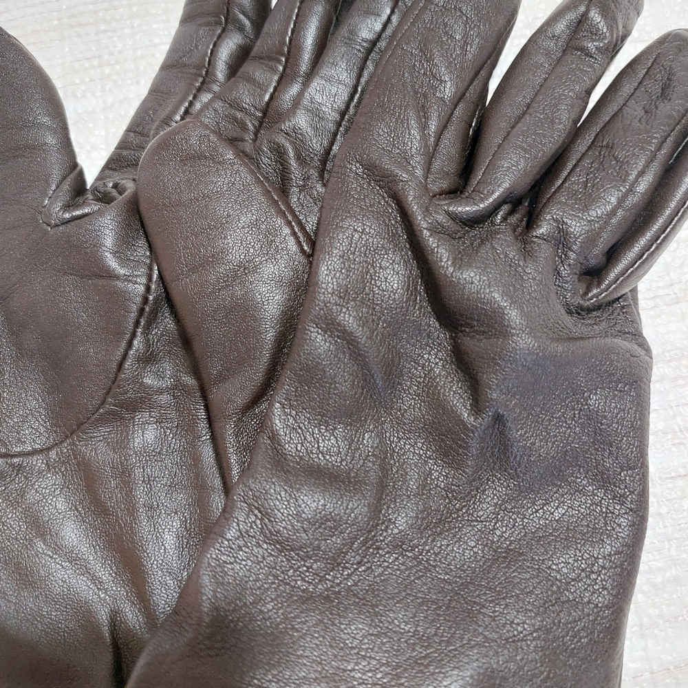 Adrienne Vitadinni Gloves Leather Brown S - Picture 3 of 4
